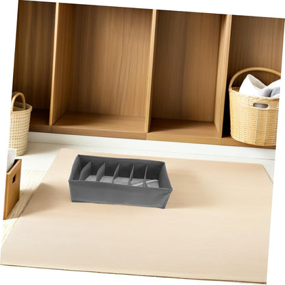 3pcs Drawer Organizer Clothes Storage Bins with 6 Compartments Each, Foldable Cloth Underwear Storage Boxes for Bras and Belts, Versatile Closet and Bedroom Divider Organizer