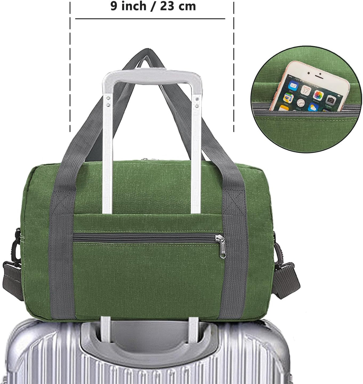 For Spirit Airlines Personal Item Bag 18x14x8 in Underseat Carry-on Luggage foldable Travel Duffle Bag for Airplanes (30L, Navy)