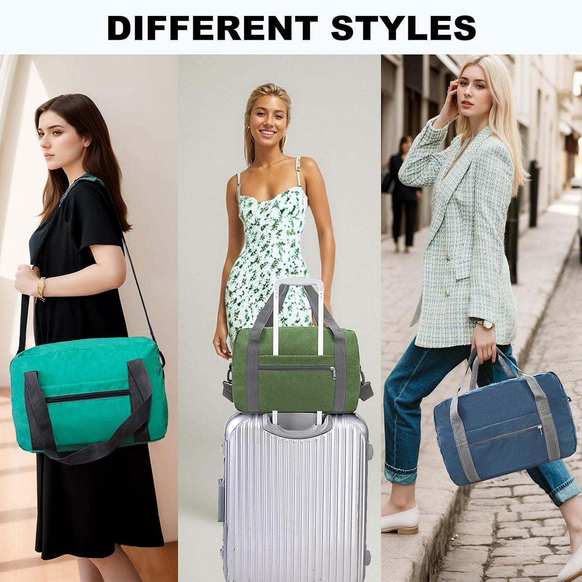For Spirit Airlines Personal Item Bag 18x14x8 in Underseat Carry-on Luggage foldable Travel Duffle Bag for Airplanes (30L, Navy)