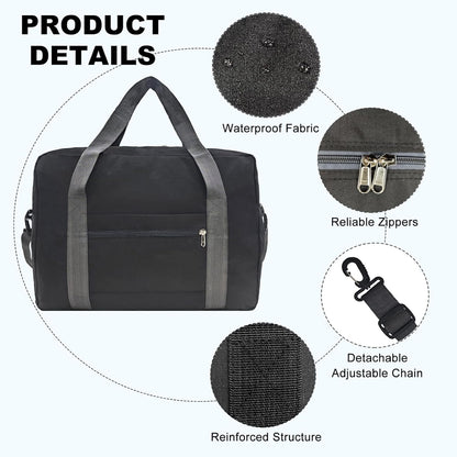 For Spirit Airlines Personal Item Bag 18x14x8 in Underseat Carry-on Luggage foldable Travel Duffle Bag for Airplanes (30L, Navy)