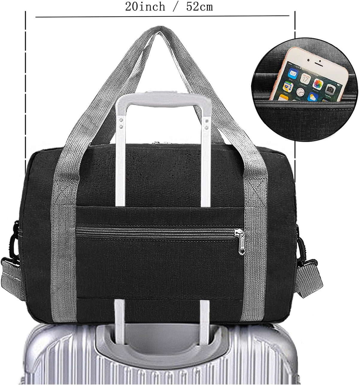For Spirit Airlines Personal Item Bag 18x14x8 in Underseat Carry-on Luggage foldable Travel Duffle Bag for Airplanes (30L, Navy)