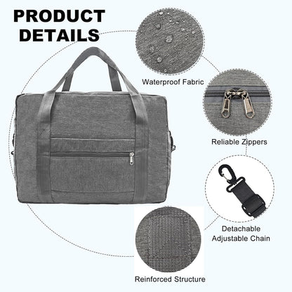 For Spirit Airlines Personal Item Bag 18x14x8 in Underseat Carry-on Luggage foldable Travel Duffle Bag for Airplanes (30L, Navy)