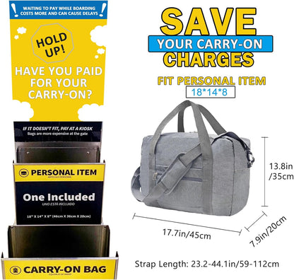 For Spirit Airlines Personal Item Bag 18x14x8 in Underseat Carry-on Luggage foldable Travel Duffle Bag for Airplanes (30L, Navy)