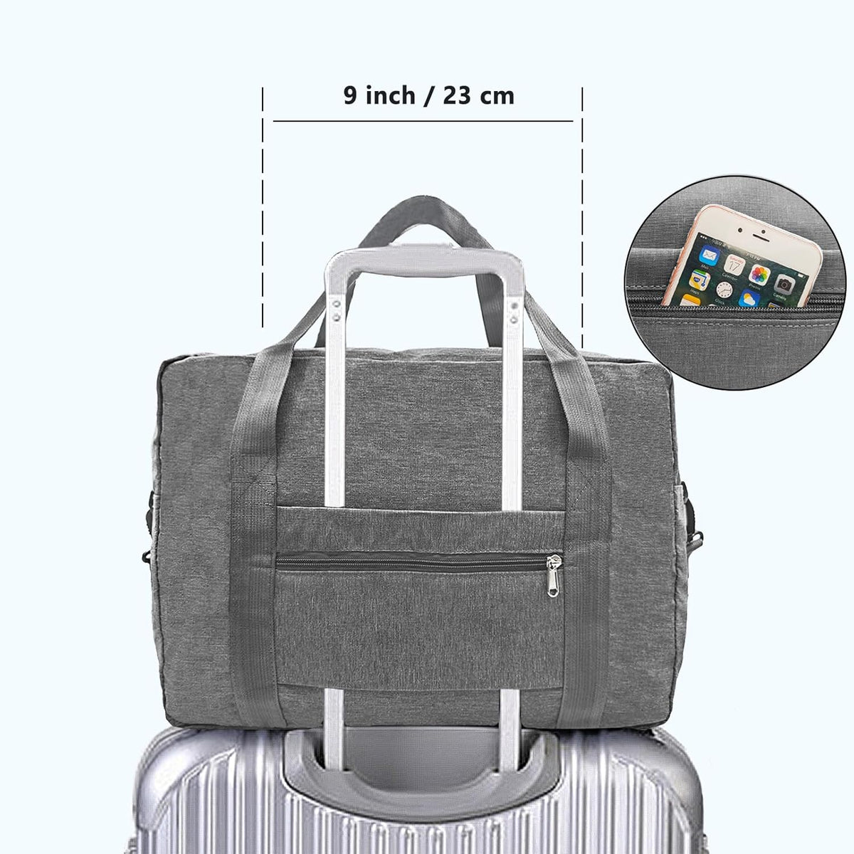 For Spirit Airlines Personal Item Bag 18x14x8 in Underseat Carry-on Luggage foldable Travel Duffle Bag for Airplanes (30L, Navy)