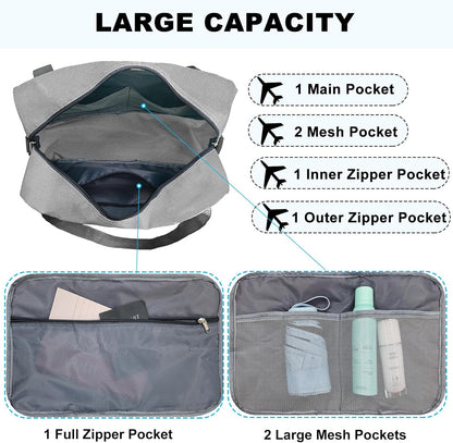 For Spirit Airlines Personal Item Bag 18x14x8 in Underseat Carry-on Luggage foldable Travel Duffle Bag for Airplanes (30L, Navy)