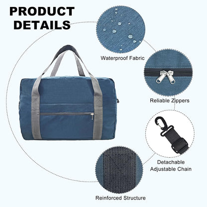 For Spirit Airlines Personal Item Bag 18x14x8 in Underseat Carry-on Luggage foldable Travel Duffle Bag for Airplanes (30L, Navy)