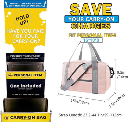 For Spirit Airlines Personal Item Bag 18x14x8 in Underseat Carry-on Luggage foldable Travel Duffle Bag for Airplanes (30L, Navy)