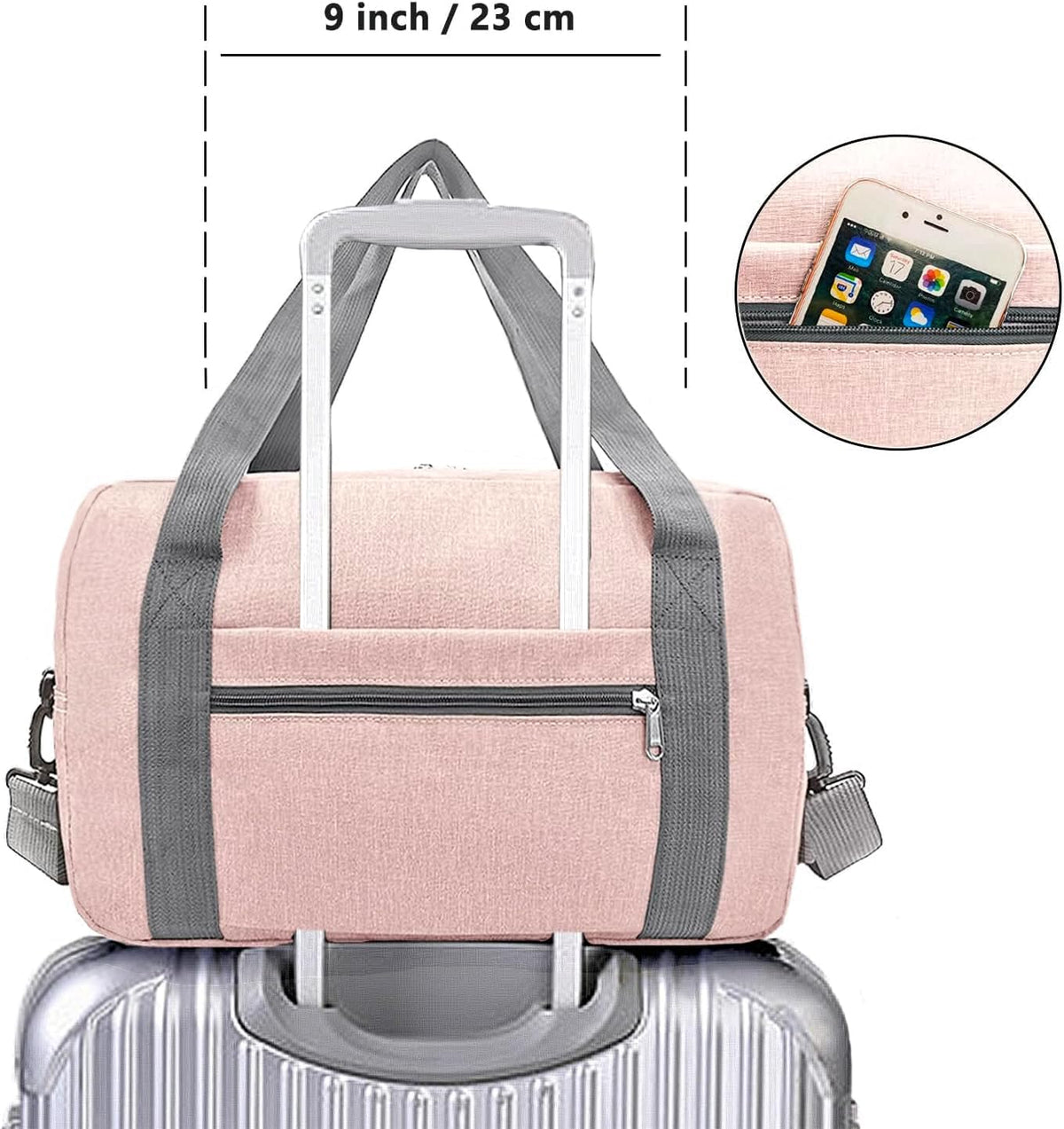 For Spirit Airlines Personal Item Bag 18x14x8 in Underseat Carry-on Luggage foldable Travel Duffle Bag for Airplanes (30L, Navy)