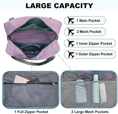For Spirit Airlines Personal Item Bag 18x14x8 in Underseat Carry-on Luggage foldable Travel Duffle Bag for Airplanes (30L, Navy)
