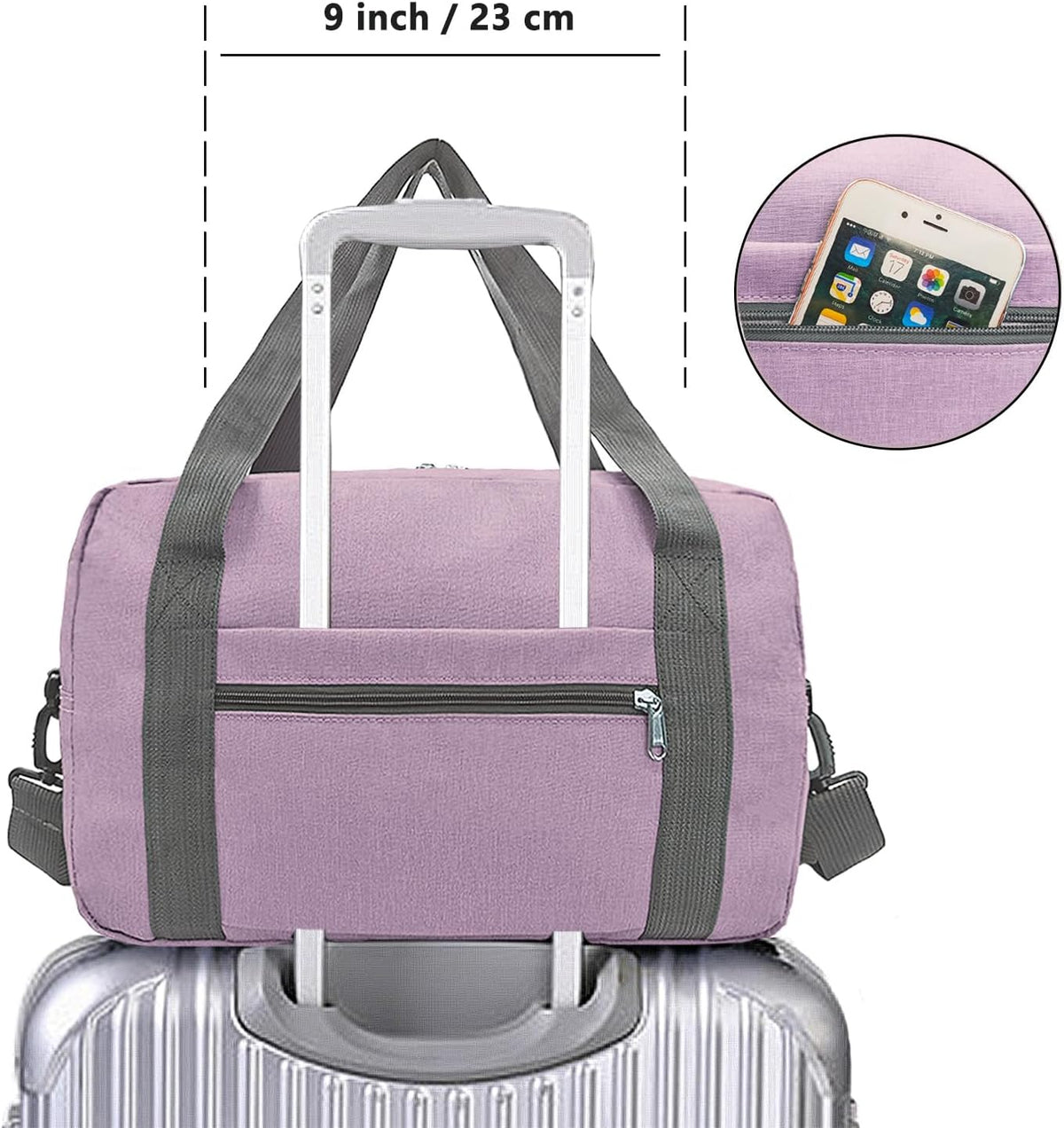 For Spirit Airlines Personal Item Bag 18x14x8 in Underseat Carry-on Luggage foldable Travel Duffle Bag for Airplanes (30L, Navy)