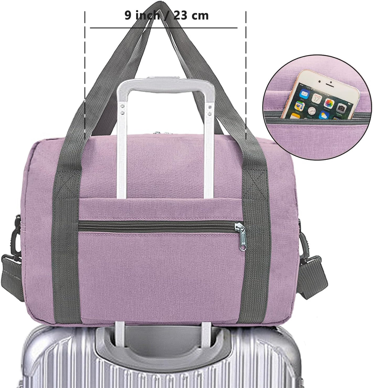For Spirit Airlines Personal Item Bag 18x14x8 in Underseat Carry-on Luggage foldable Travel Duffle Bag for Airplanes (30L, Navy)