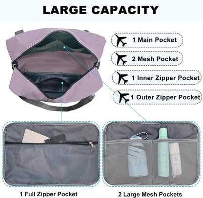 For Spirit Airlines Personal Item Bag 18x14x8 in Underseat Carry-on Luggage foldable Travel Duffle Bag for Airplanes (30L, Navy)