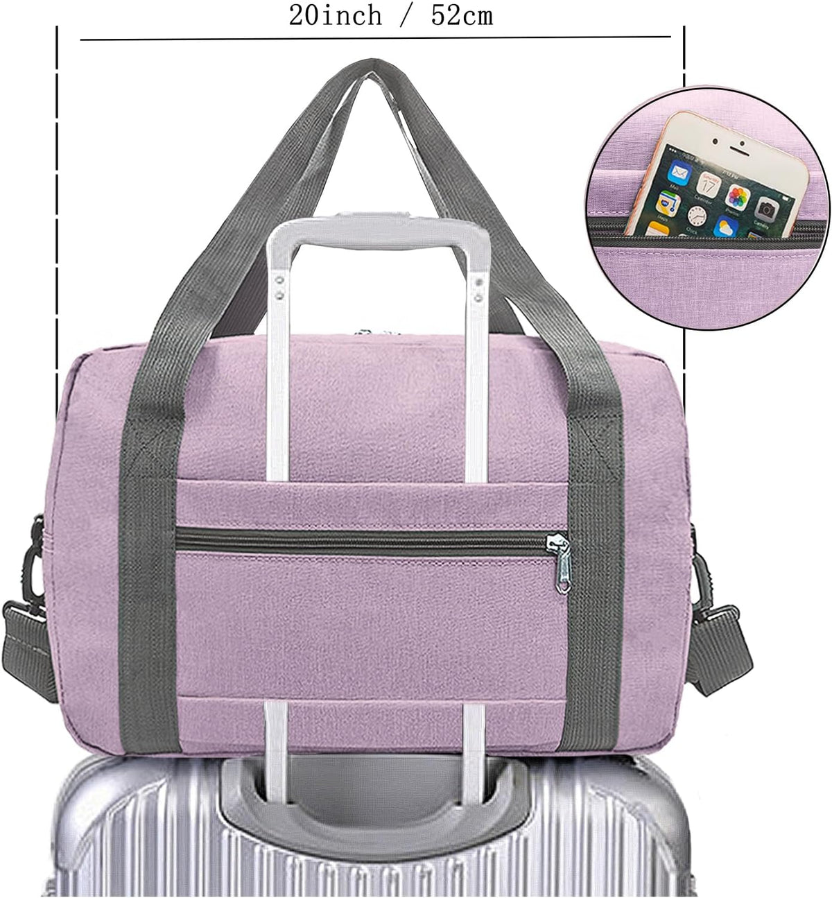 For Spirit Airlines Personal Item Bag 18x14x8 in Underseat Carry-on Luggage foldable Travel Duffle Bag for Airplanes (30L, Navy)