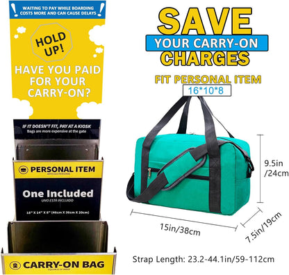 For Spirit Airlines Personal Item Bag 18x14x8 in Underseat Carry-on Luggage foldable Travel Duffle Bag for Airplanes (30L, Navy)