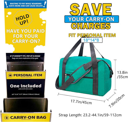 For Spirit Airlines Personal Item Bag 18x14x8 in Underseat Carry-on Luggage foldable Travel Duffle Bag for Airplanes (30L, Navy)