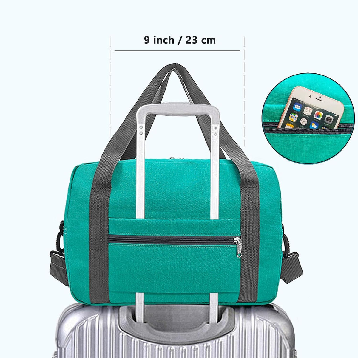 For Spirit Airlines Personal Item Bag 18x14x8 in Underseat Carry-on Luggage foldable Travel Duffle Bag for Airplanes (30L, Navy)