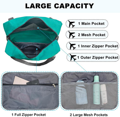 For Spirit Airlines Personal Item Bag 18x14x8 in Underseat Carry-on Luggage foldable Travel Duffle Bag for Airplanes (30L, Navy)