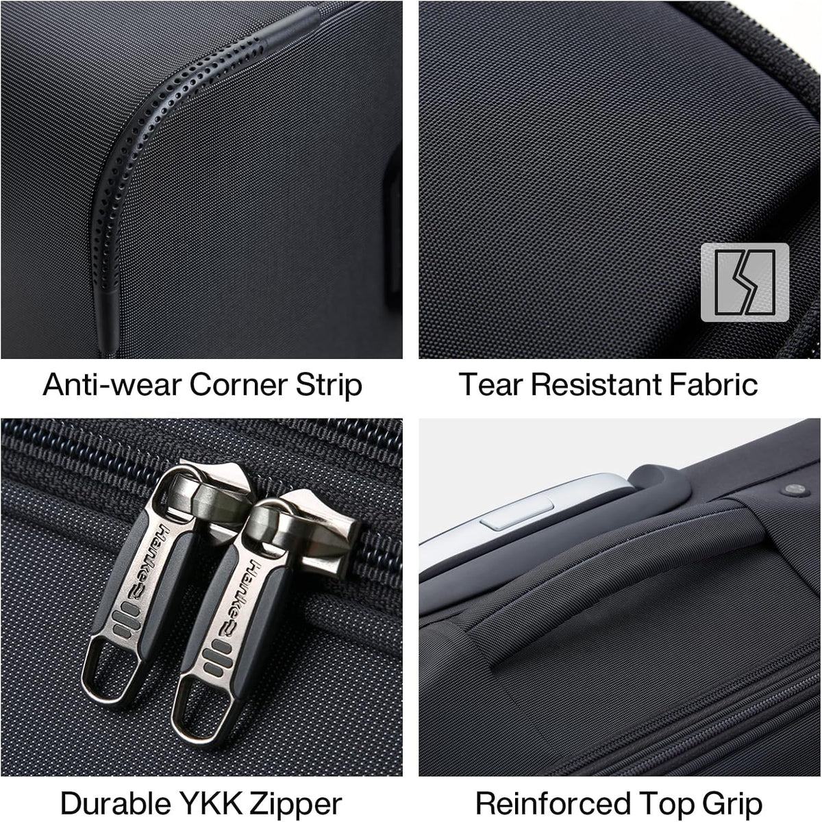 Underseat Carry On Luggage with Wheels, Spinner Small Suitcase, 16-Inch Rolling Under Seat Luggage, Softside Lightweight Carry On Bag for Airplane TSA Travel Personal Item, Black