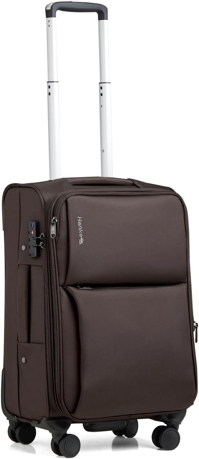 Underseat Carry On Luggage with Wheels, Spinner Small Suitcase, 16-Inch Rolling Under Seat Luggage, Softside Lightweight Carry On Bag for Airplane TSA Travel Personal Item, Black