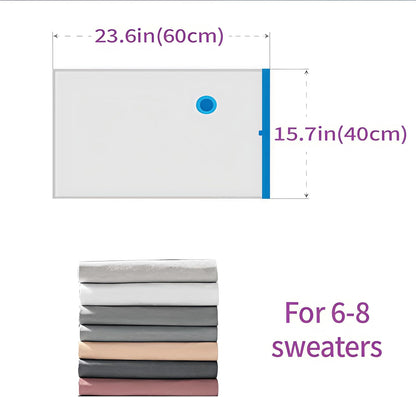 6-Pack Vacuum Storage Bags with Hand Pump - 15.7" X 23.6" Space-Saving Bags for Clothes, Bedding, and Travel