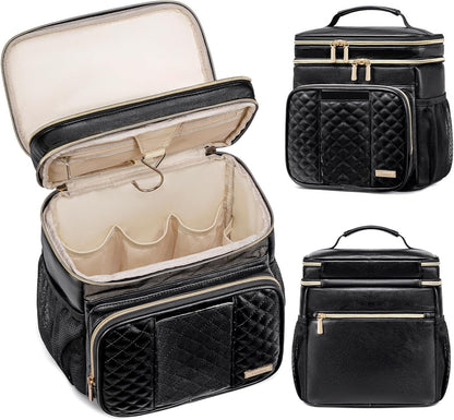 Large Leather Toiletry Bag for Women Men,Bathroom Bag,Water Resistant Shower Bag,Makeup Bag,Portable Shower Caddy for College Dorm,Hanging Travel Toiletry Bag with Transparent Waterproof Phone Pocket