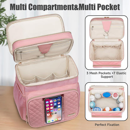 Large Leather Toiletry Bag for Women Men,Bathroom Bag,Water Resistant Shower Bag,Makeup Bag,Portable Shower Caddy for College Dorm,Hanging Travel Toiletry Bag with Transparent Waterproof Phone Pocket