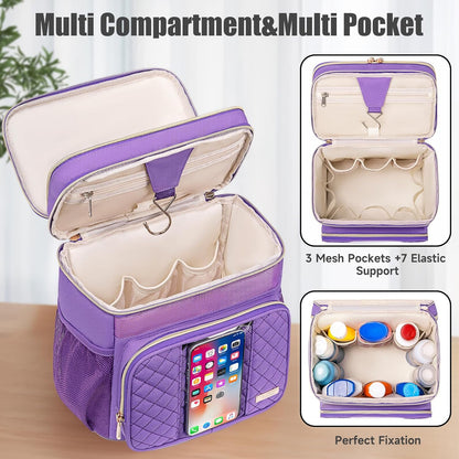 Large Leather Toiletry Bag for Women Men,Bathroom Bag,Water Resistant Shower Bag,Makeup Bag,Portable Shower Caddy for College Dorm,Hanging Travel Toiletry Bag with Transparent Waterproof Phone Pocket
