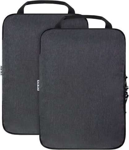 Compression Packing Cubes for Travel Accessories, 2 Set Compression Bags Travel Cubes for Packing Suitcase Luggage Organizer Bags Set, Black