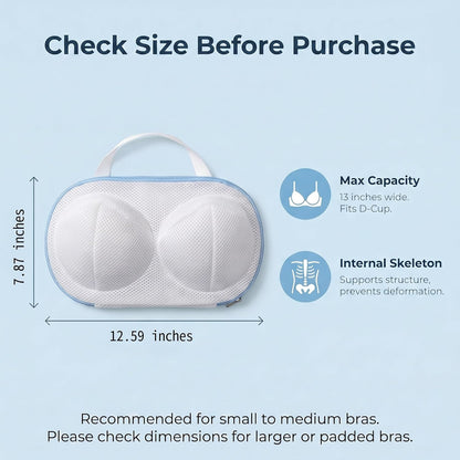 2 Pack Bra Wash Bags with Hooks, 3D Protective Mesh Bra Laundry Bags for Washing Machine, Zippered Lingerie Wash Bags for Small to Medium Bras, Delicates, Underwear, Socks and Travel Storage