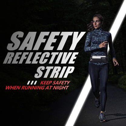 Slim Running Belt Fanny Packs for Women Men, Reflective Waist Pack Phone Holder for Walking Fitness Workout Exercise,Water Resistant Running Travel Belt Bag Jogging Pouch, Gym Accessories for Runner