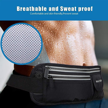 Slim Running Belt Fanny Packs for Women Men, Reflective Waist Pack Phone Holder for Walking Fitness Workout Exercise,Water Resistant Running Travel Belt Bag Jogging Pouch, Gym Accessories for Runner