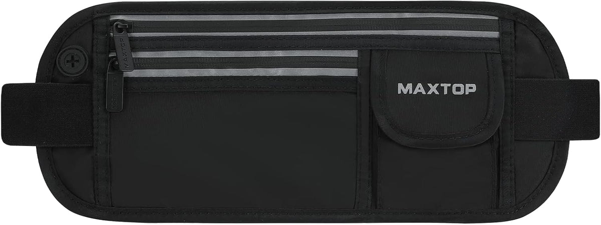 Slim Running Belt Fanny Packs for Women Men, Reflective Waist Pack Phone Holder for Walking Fitness Workout Exercise,Water Resistant Running Travel Belt Bag Jogging Pouch, Gym Accessories for Runner