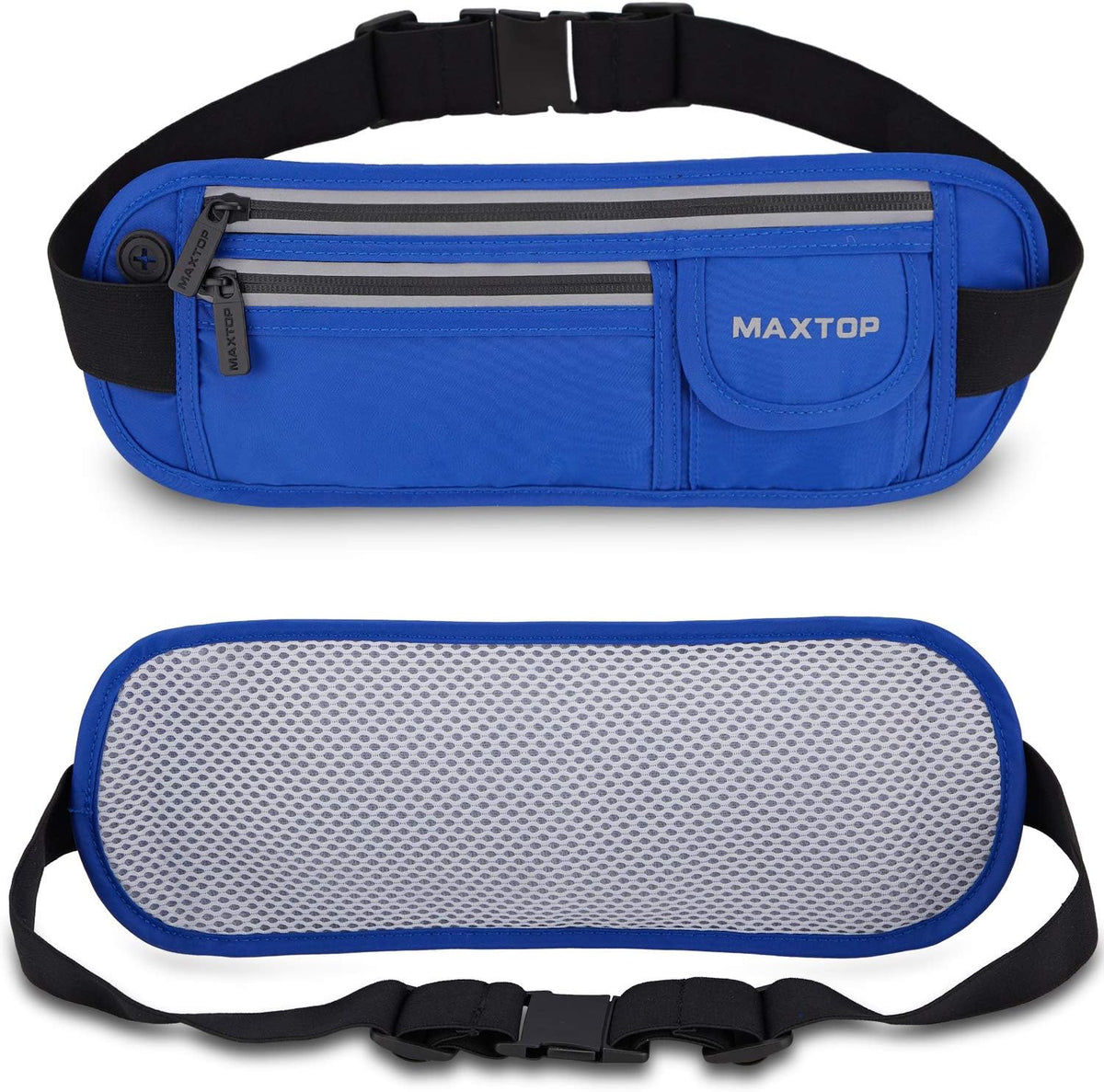 Slim Running Belt Fanny Packs for Women Men, Reflective Waist Pack Phone Holder for Walking Fitness Workout Exercise,Water Resistant Running Travel Belt Bag Jogging Pouch, Gym Accessories for Runner