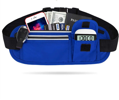 Slim Running Belt Fanny Packs for Women Men, Reflective Waist Pack Phone Holder for Walking Fitness Workout Exercise,Water Resistant Running Travel Belt Bag Jogging Pouch, Gym Accessories for Runner