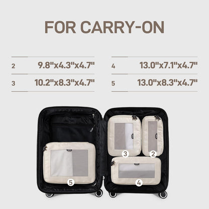 TripCozy Compression Packing Cubes - 6 Set Durable Travel Organizer Bags with Mesh Top, Expandable Travel Accessories for Carry on, Luggage, Suitcase, Backpack (Dark Grey)