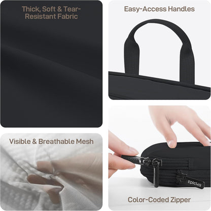 TripCozy Compression Packing Cubes - 6 Set Durable Travel Organizer Bags with Mesh Top, Expandable Travel Accessories for Carry on, Luggage, Suitcase, Backpack (Dark Grey)