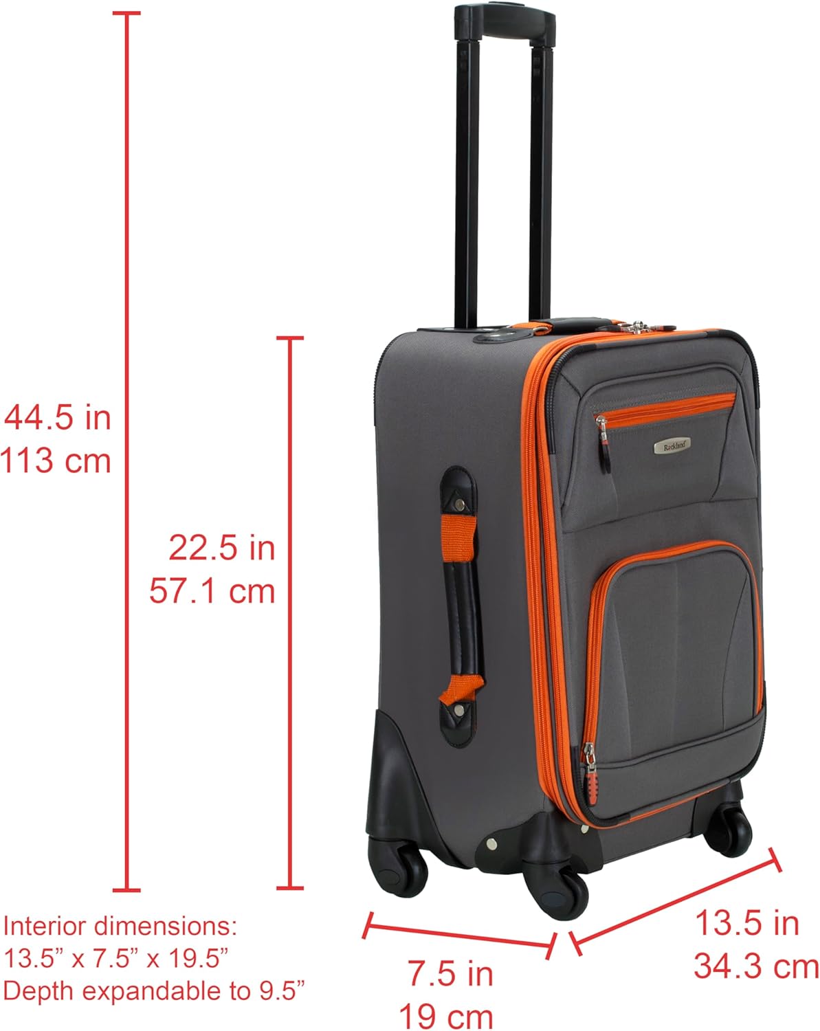 Pasadena Expandable Spinner Carry-on 19", Black