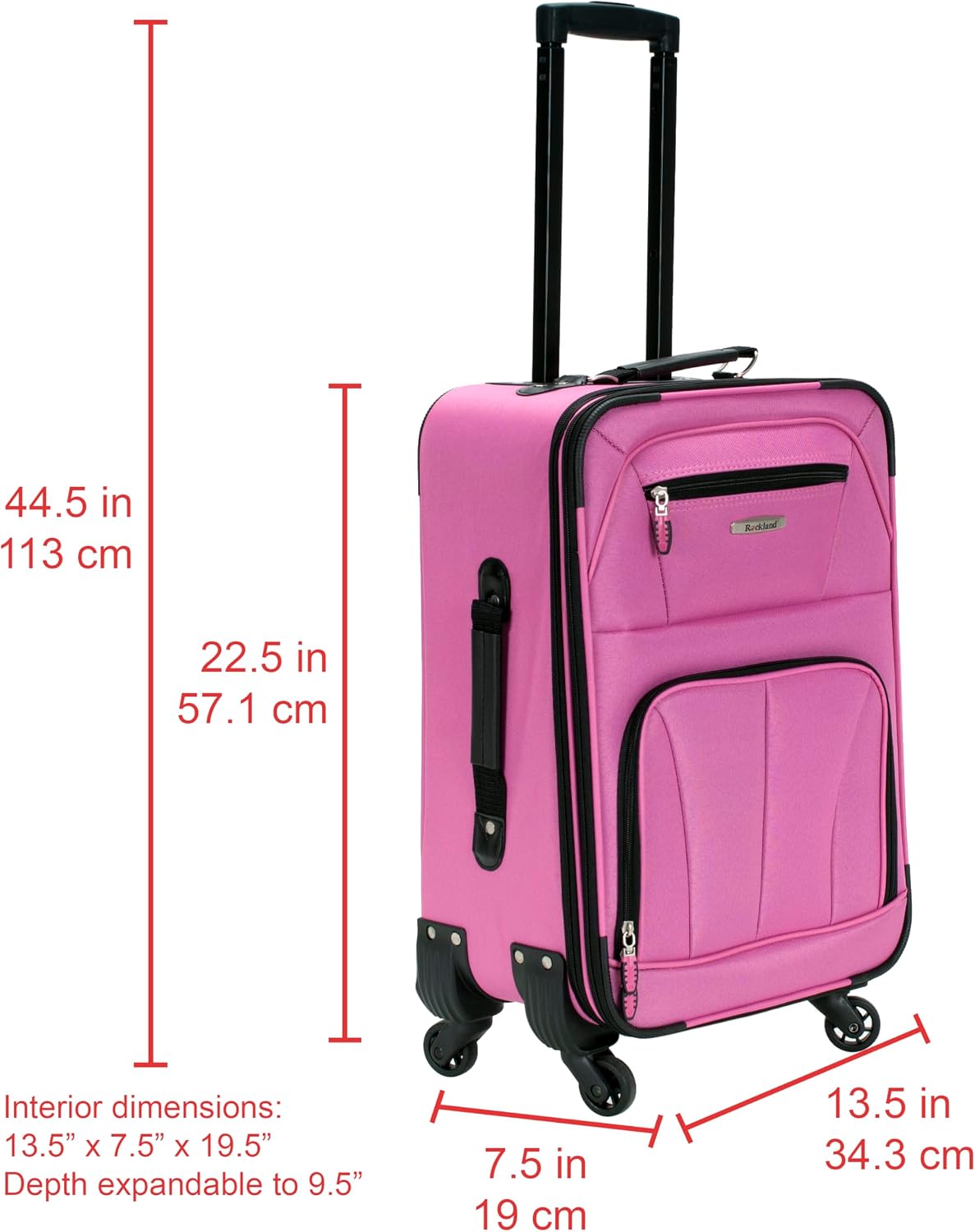 Pasadena Expandable Spinner Carry-on 19", Black