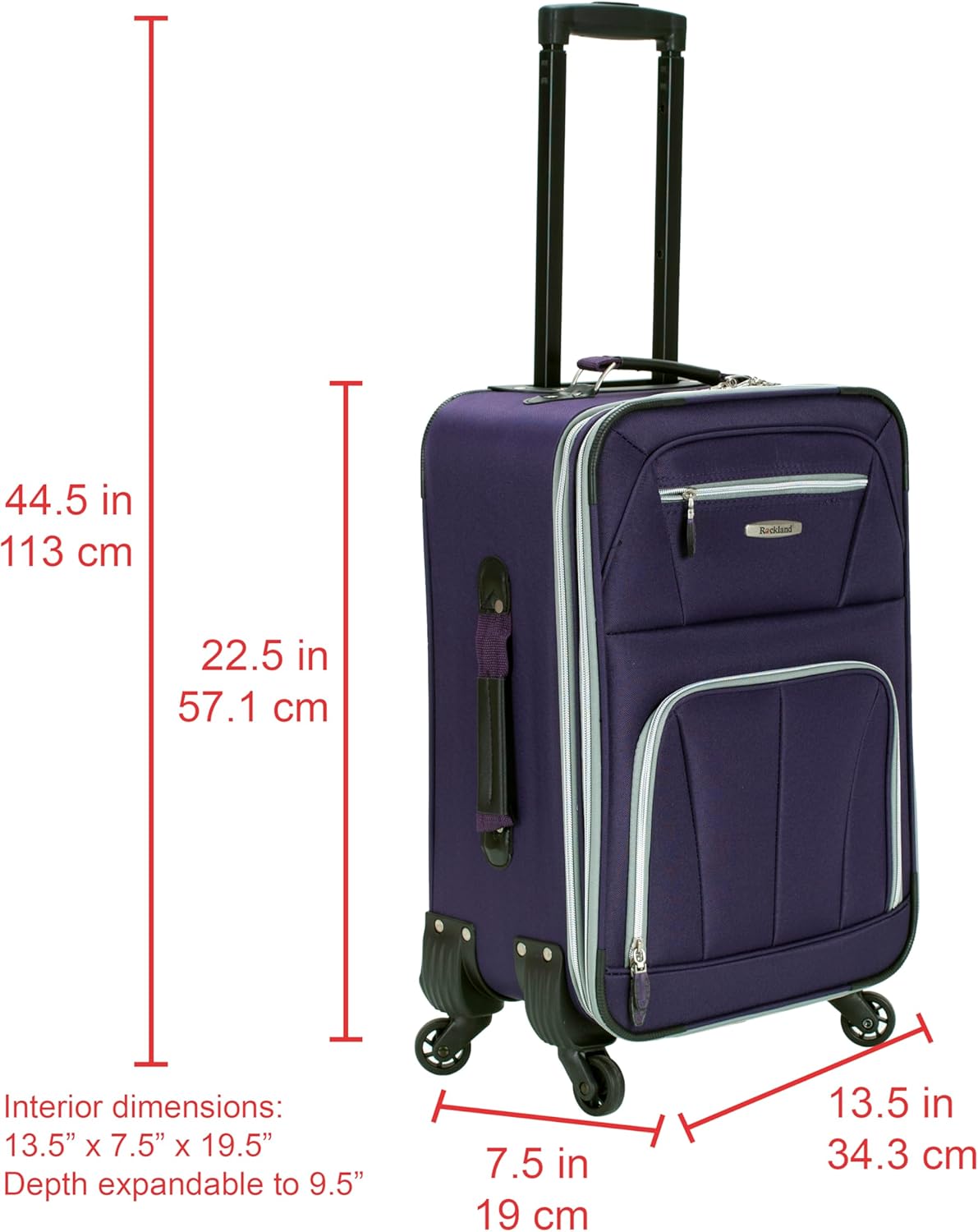 Pasadena Expandable Spinner Carry-on 19", Black