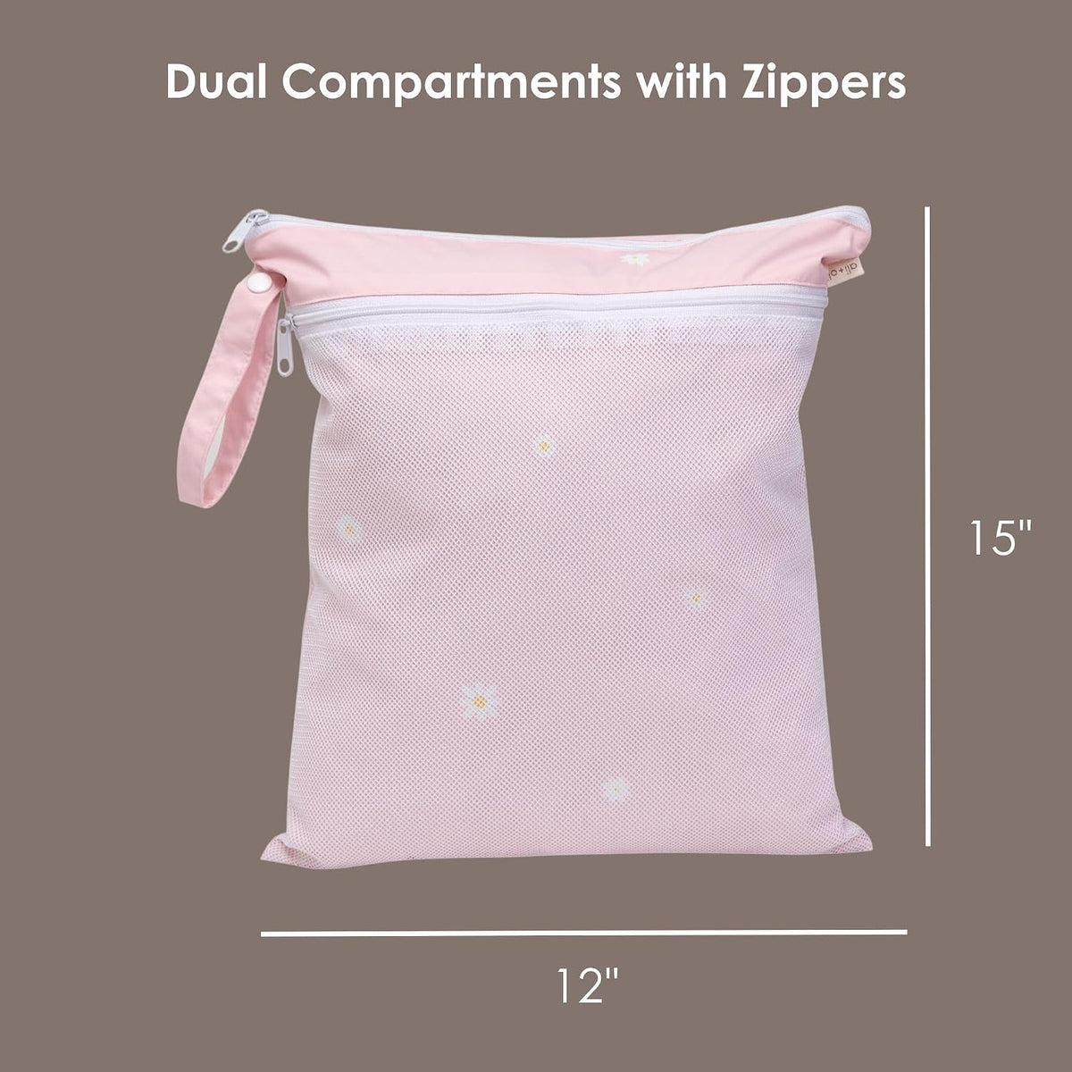 Wet Dry Bag, Dual Compartment, Water Resistant, Baby Gear | Swimwear storage, Stroller attachment, Daycare essentials, Clothing separation, Travel organization, Reusable
