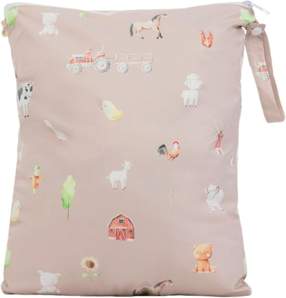 Wet Dry Bag, Dual Compartment, Water Resistant, Baby Gear | Swimwear storage, Stroller attachment, Daycare essentials, Clothing separation, Travel organization, Reusable
