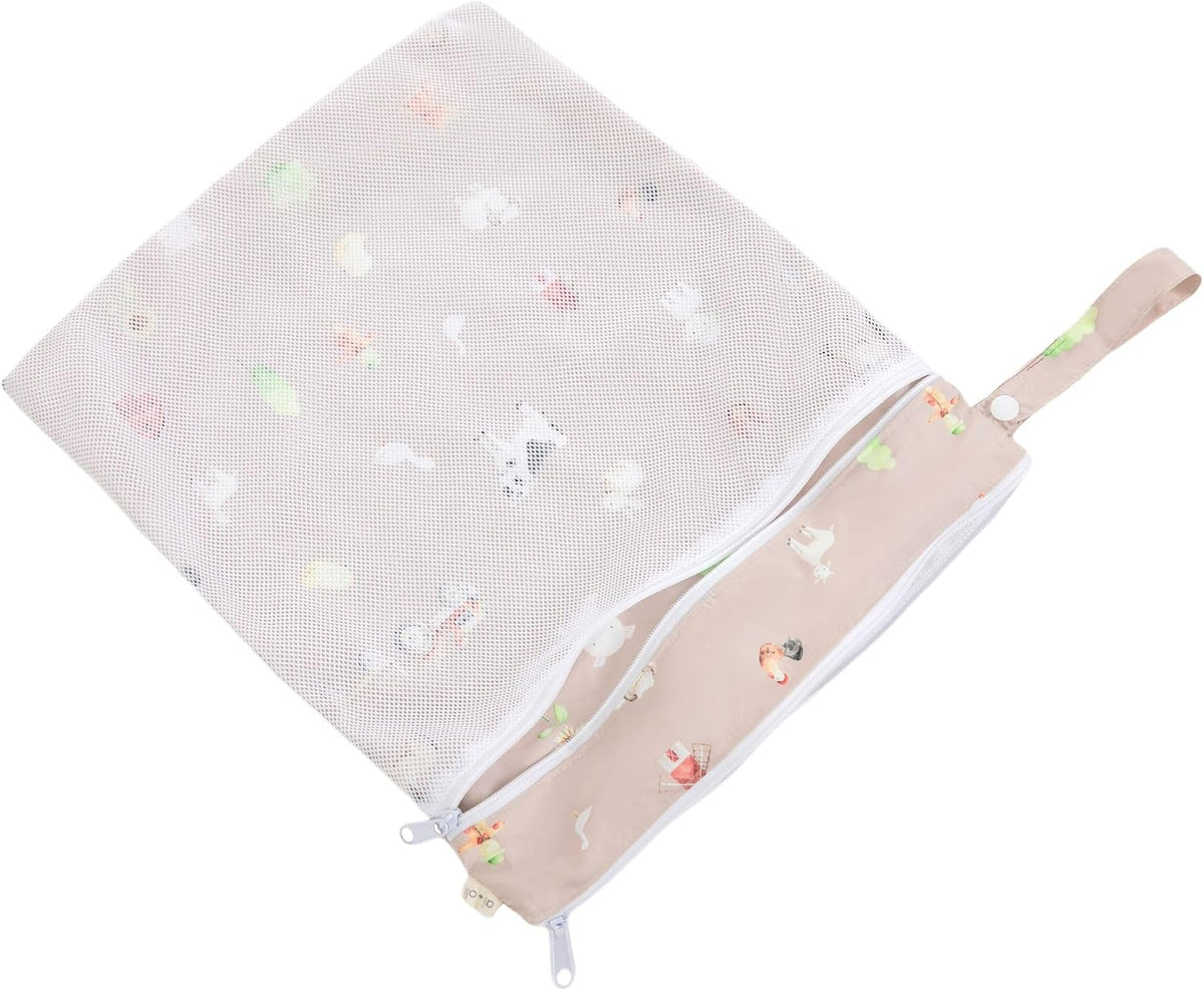 Wet Dry Bag, Dual Compartment, Water Resistant, Baby Gear | Swimwear storage, Stroller attachment, Daycare essentials, Clothing separation, Travel organization, Reusable