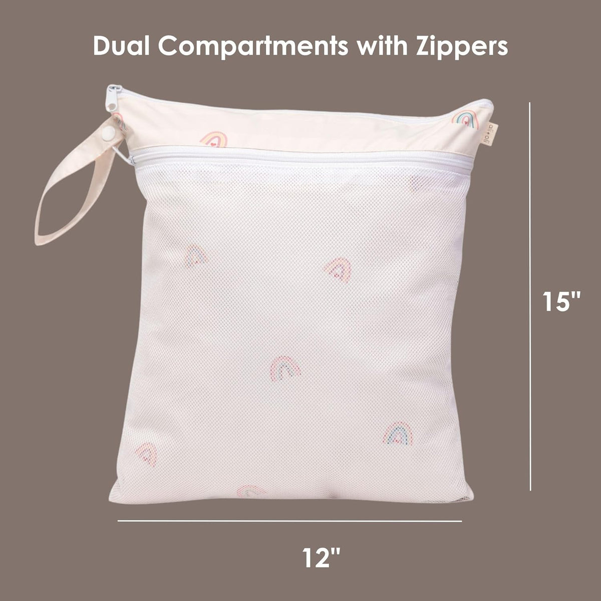 Wet Dry Bag, Dual Compartment, Water Resistant, Baby Gear | Swimwear storage, Stroller attachment, Daycare essentials, Clothing separation, Travel organization, Reusable