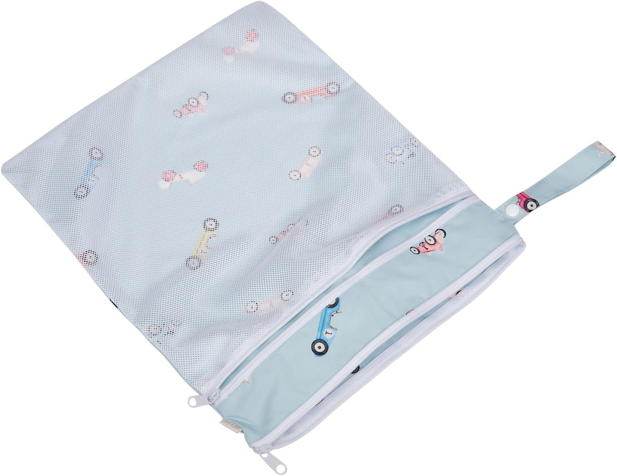 Wet Dry Bag, Dual Compartment, Water Resistant, Baby Gear | Swimwear storage, Stroller attachment, Daycare essentials, Clothing separation, Travel organization, Reusable