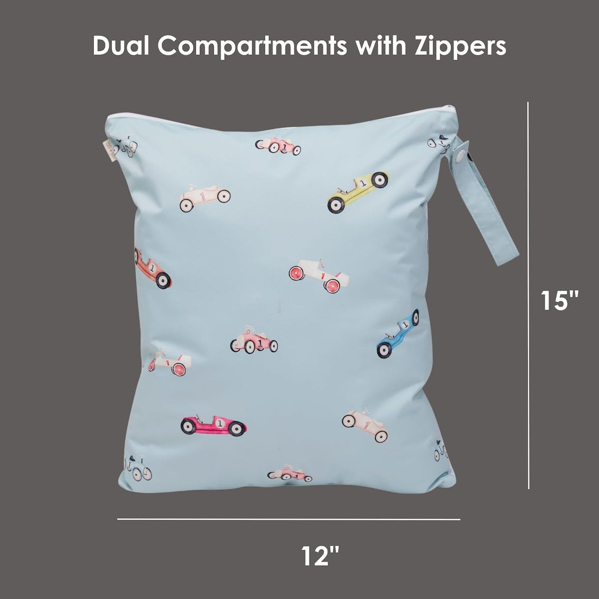 Wet Dry Bag, Dual Compartment, Water Resistant, Baby Gear | Swimwear storage, Stroller attachment, Daycare essentials, Clothing separation, Travel organization, Reusable