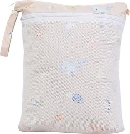 Wet Dry Bag, Dual Compartment, Water Resistant, Baby Gear | Swimwear storage, Stroller attachment, Daycare essentials, Clothing separation, Travel organization, Reusable