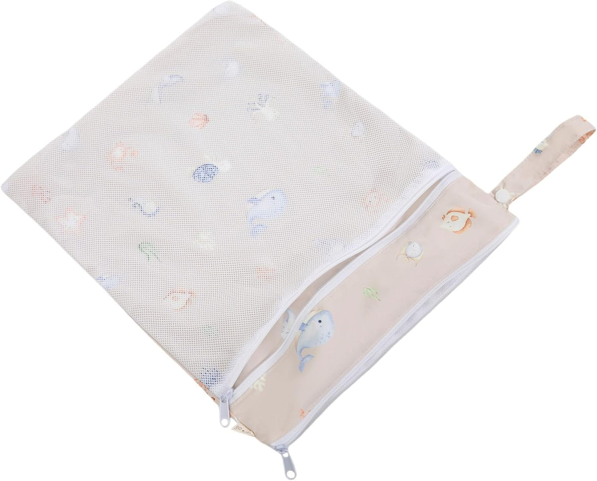 Wet Dry Bag, Dual Compartment, Water Resistant, Baby Gear | Swimwear storage, Stroller attachment, Daycare essentials, Clothing separation, Travel organization, Reusable