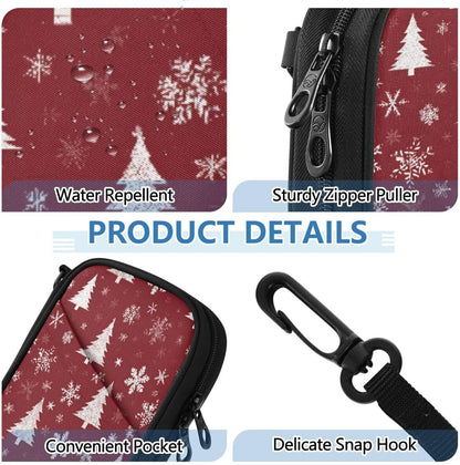Christmas Tree Snowflake Dark Red Passport Holder Family Passport | for Women Men Rfid Blocking Passport Holders Bag Travel Document Organizer with Zipper