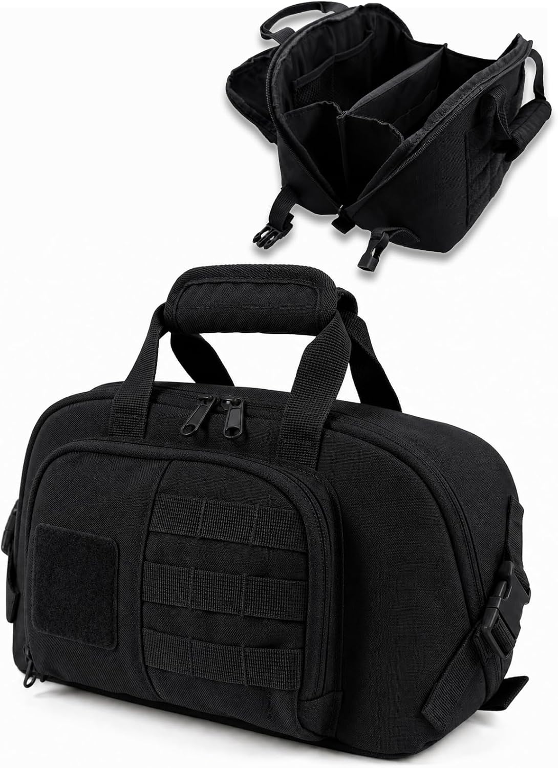 Toiletry Bag for Men, Hanging Travel Toiletry Bag with Modular Webbing, Shower Bag for Business Trip Camping, Men‘s Toiletry Travel Bag, Bathroom Travel Organizer,Tactical Organizer Black