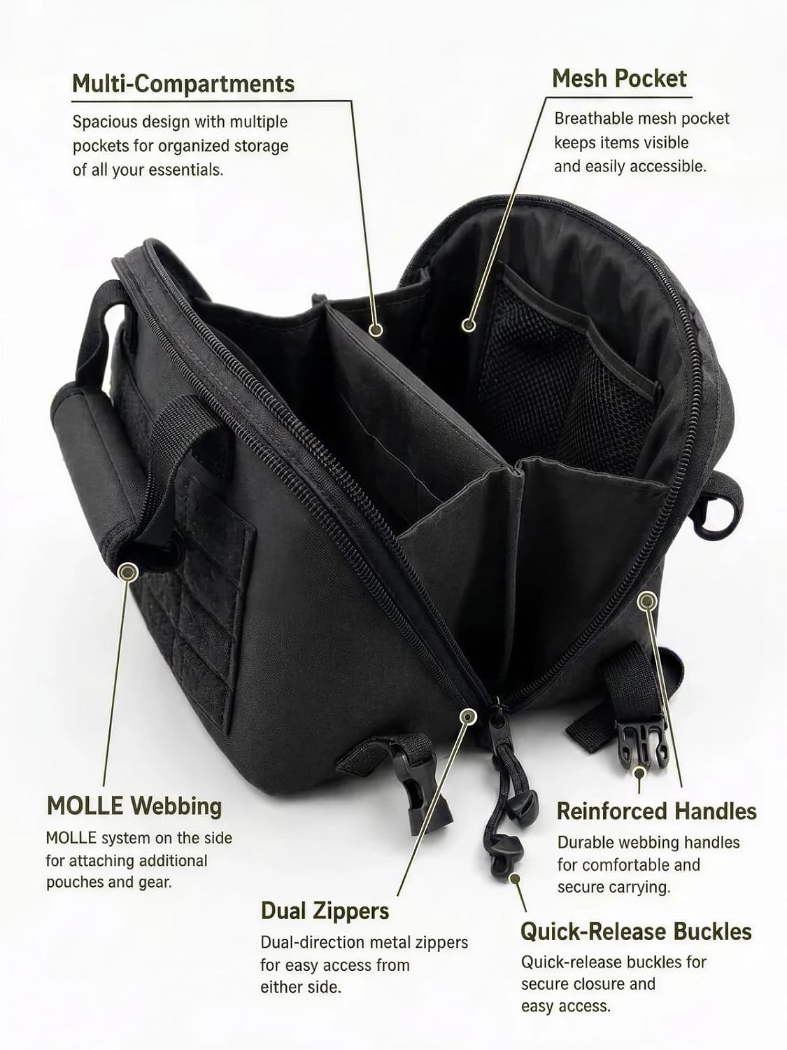 Toiletry Bag for Men, Hanging Travel Toiletry Bag with Modular Webbing, Shower Bag for Business Trip Camping, Men‘s Toiletry Travel Bag, Bathroom Travel Organizer,Tactical Organizer Black